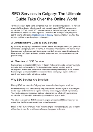 seo services in calgary the ultimate guide take