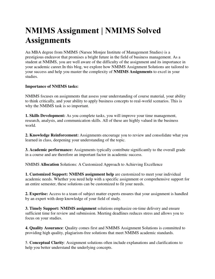 nmims assignment nmims solved assignments