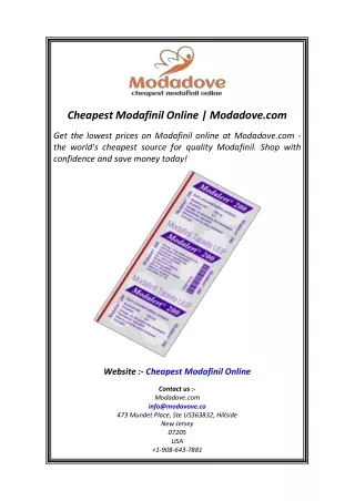 Cheapest Modafinil Online  Modadove.com
