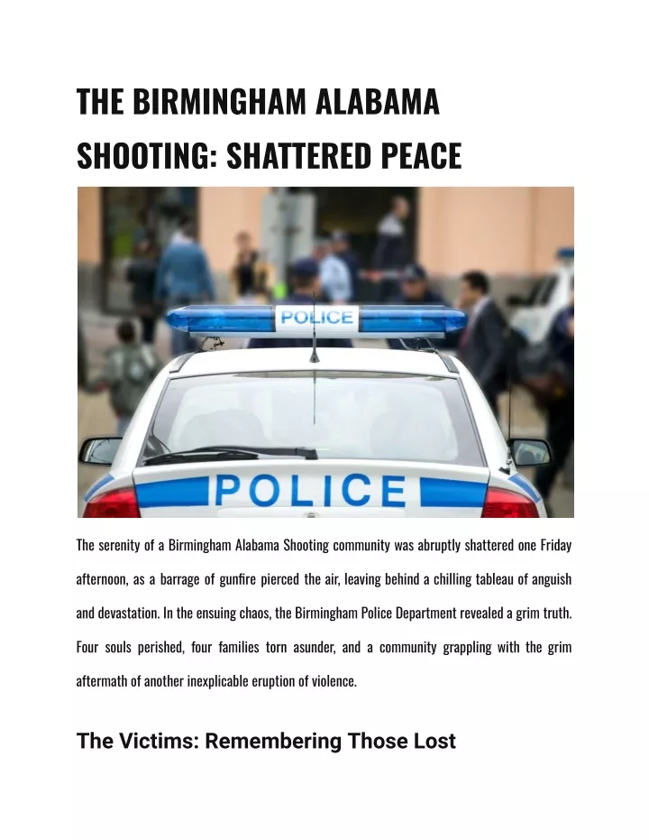 the birmingham alabama shooting shattered peace