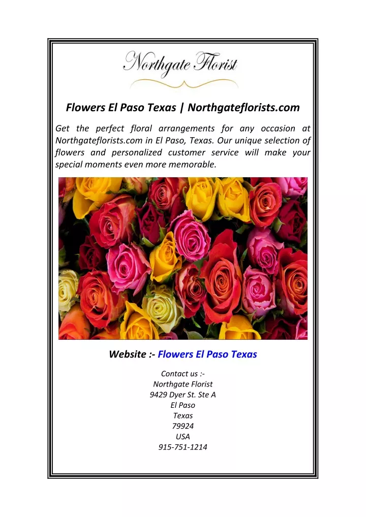 PPT Flowers El Paso Texas PowerPoint