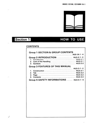 Hitachi EX100 Excavator Service Repair Manual