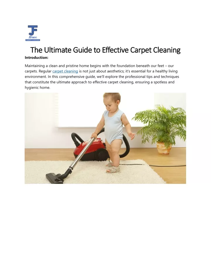 the ultimate guide to effective carpet cleanin