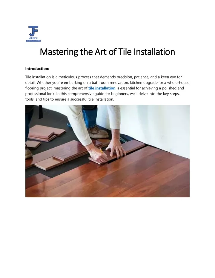 mastering the art of tile installatio mastering