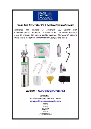 Fzone Co2 Generator Kit Backwateraquatics.com