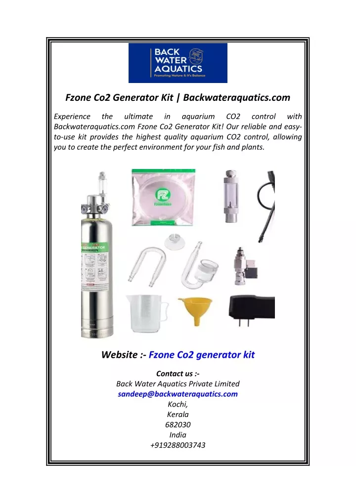 fzone co2 generator kit backwateraquatics com