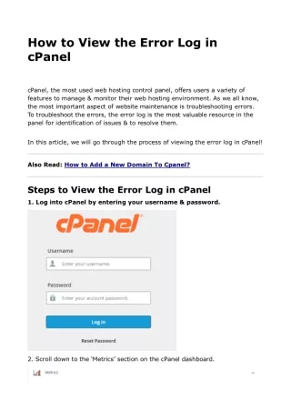 How to View the Error Log in cPanel (1)