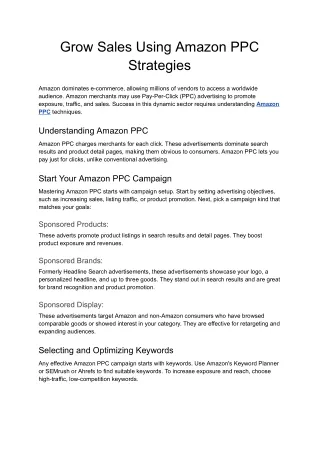 grow sales using amazon ppc strategies