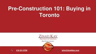 Pre-Construction: 101 Buying in Toronto