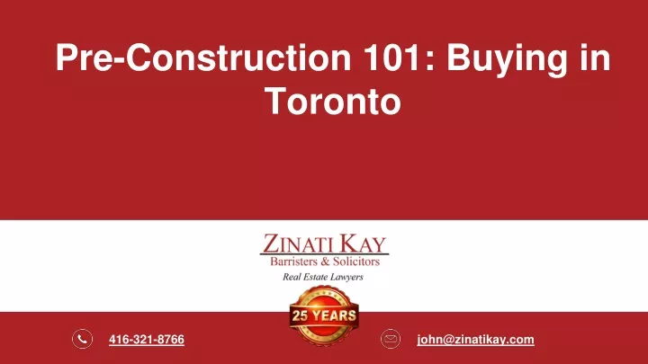pre construction 101 buying in toronto