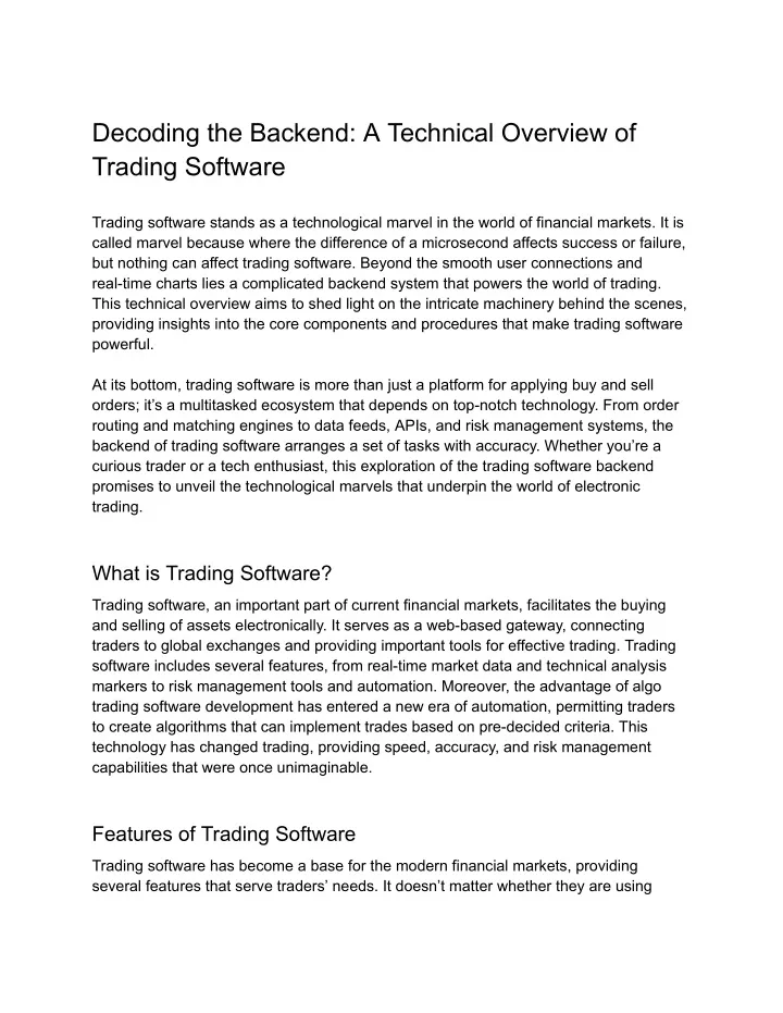 decoding the backend a technical overview