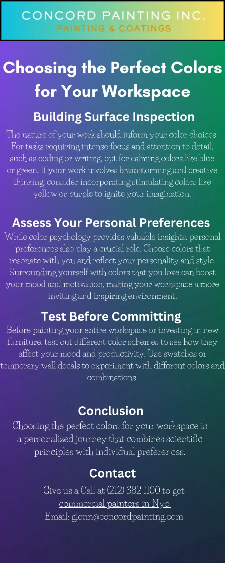 choosing the perfect colors for your workspace