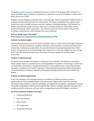 the global probiotic tea market is expected