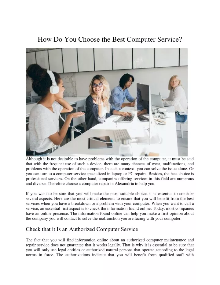 how do you choose the best computer service