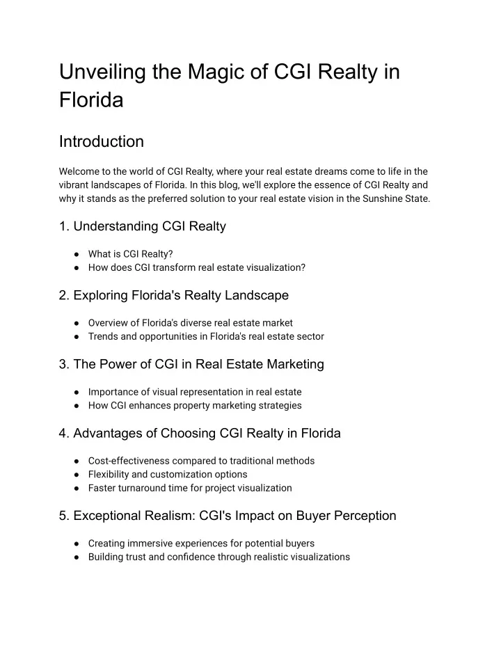 unveiling the magic of cgi realty in florida