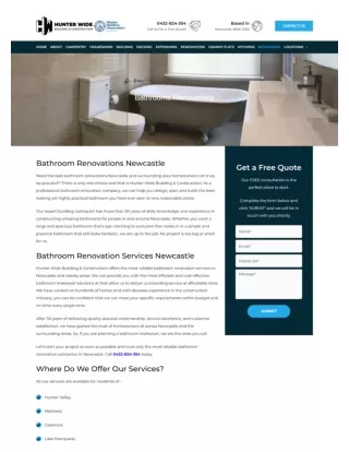 Transform Your Bathroom with Renovations in Newcastle | Hunter Wide Building & C