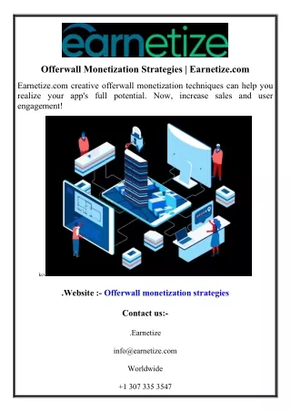 Offerwall Monetization Strategies  Earnetize.com