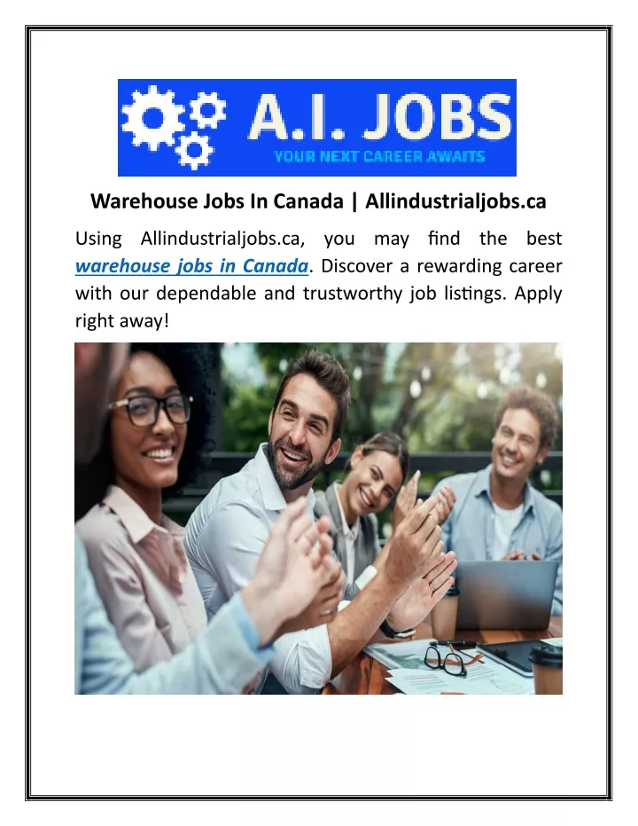 warehouse jobs in canada allindustrialjobs ca