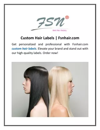 Custom Hair Labels Fsnhair