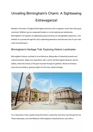 Unveiling Birmingham's Charm_ A Sightseeing Extravaganza!