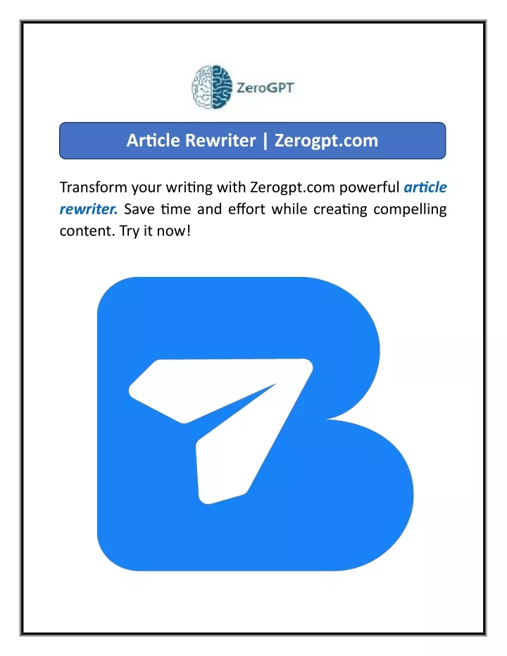 article rewriter zerogpt com