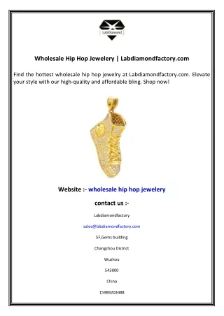Wholesale Hip Hop Jewelery  Labdiamondfactory.com