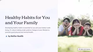 Healthy Habits for You and Your Family