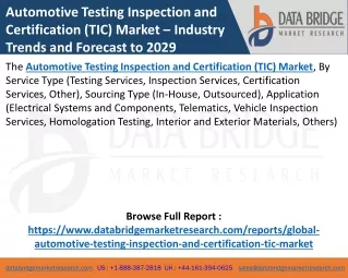 automotive testing inspection and certification