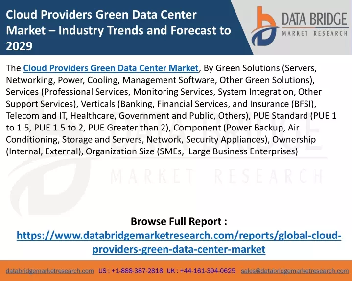 cloud providers green data center market industry