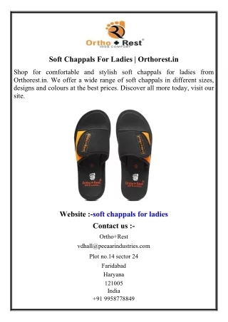 Soft Chappals For Ladies  Orthorest.in