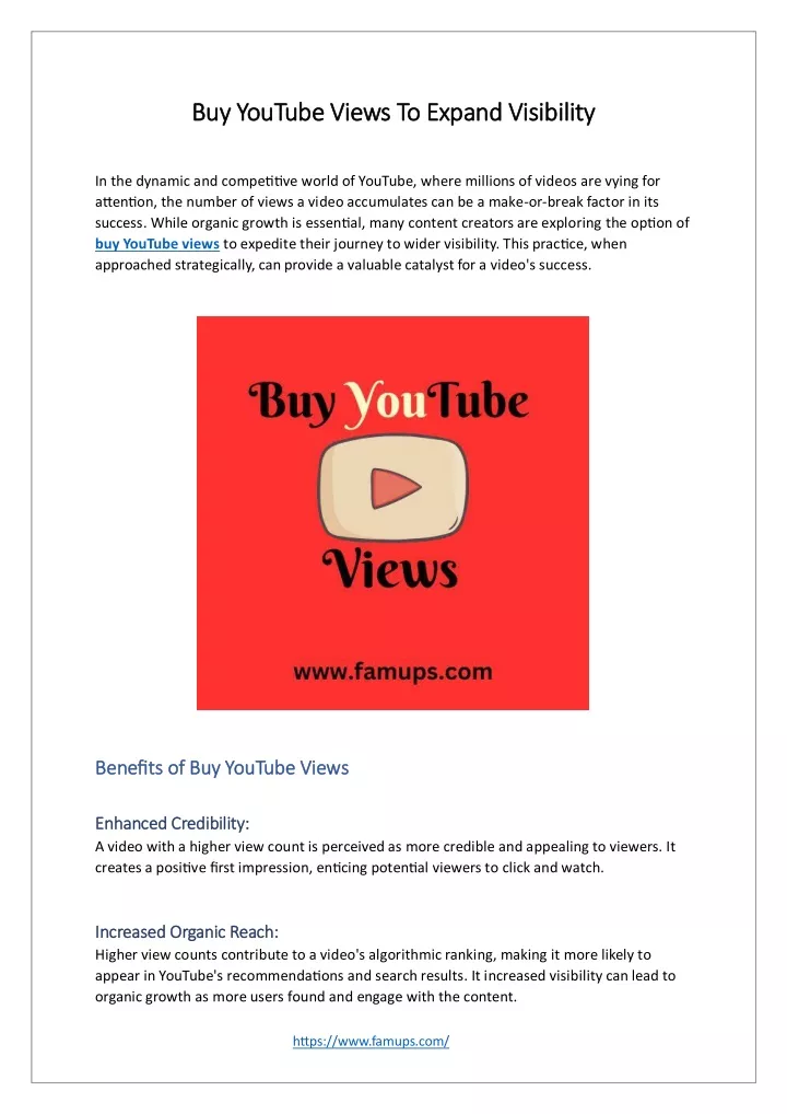 buy youtube views to expand visibility