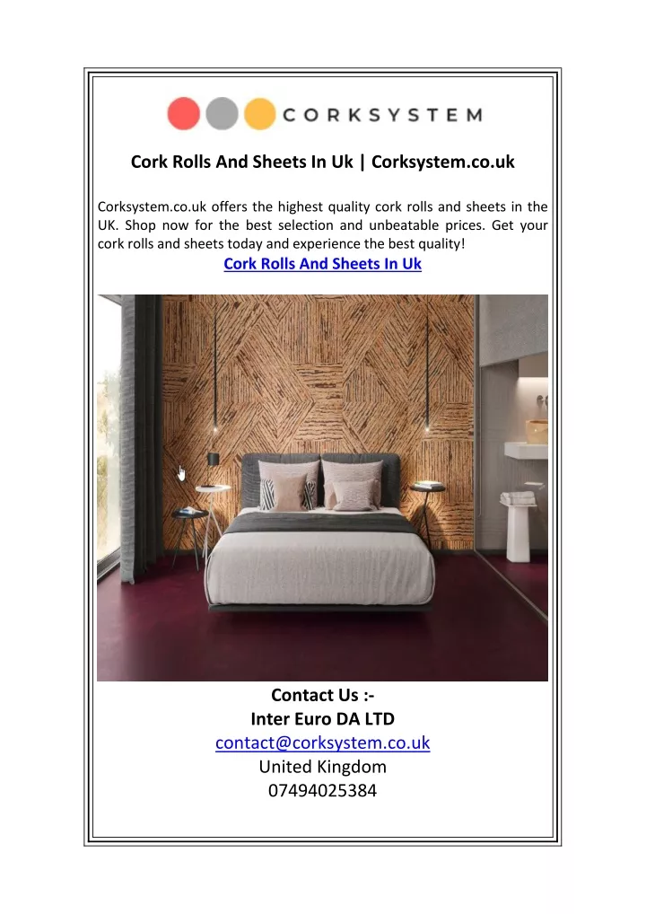 cork rolls and sheets in uk corksystem co uk