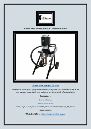 Airless Paint Sprayer For Sale
