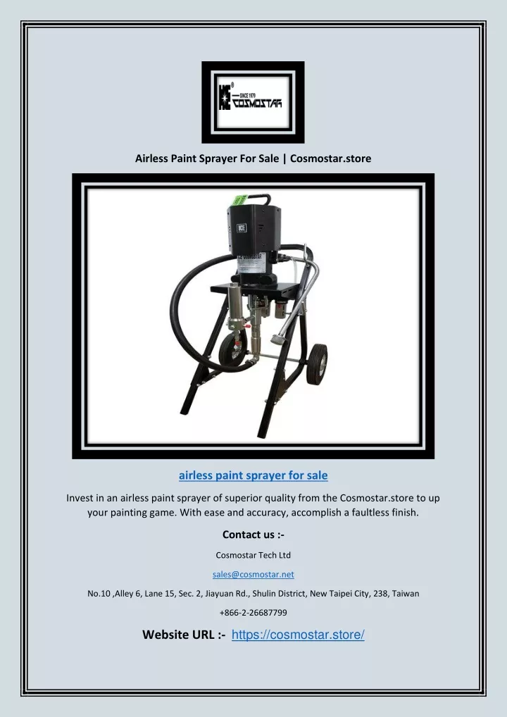 airless paint sprayer for sale cosmostar store