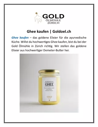 Ghee kaufen Goldoel.ch