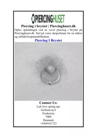 Piercing i brystet  Piercinghuset.dk