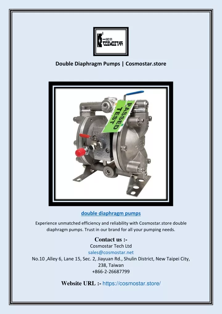 double diaphragm pumps cosmostar store