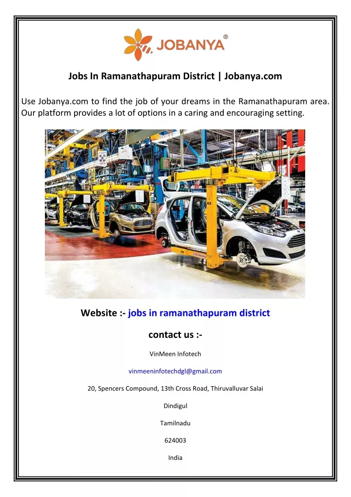 jobs in ramanathapuram district jobanya com
