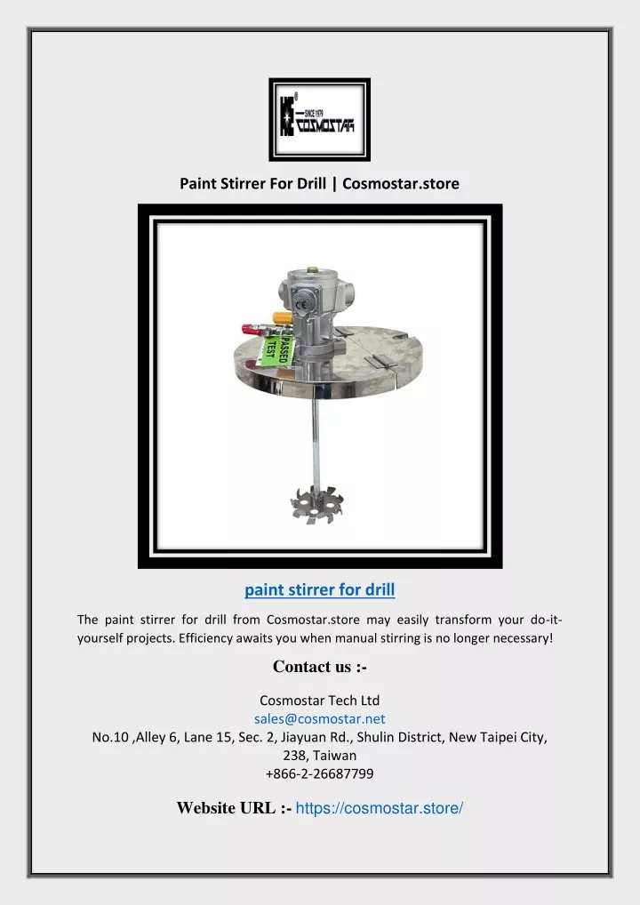 paint stirrer for drill cosmostar store