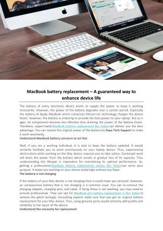 MacBook battery replacement – A guaranteed way to enhance device life