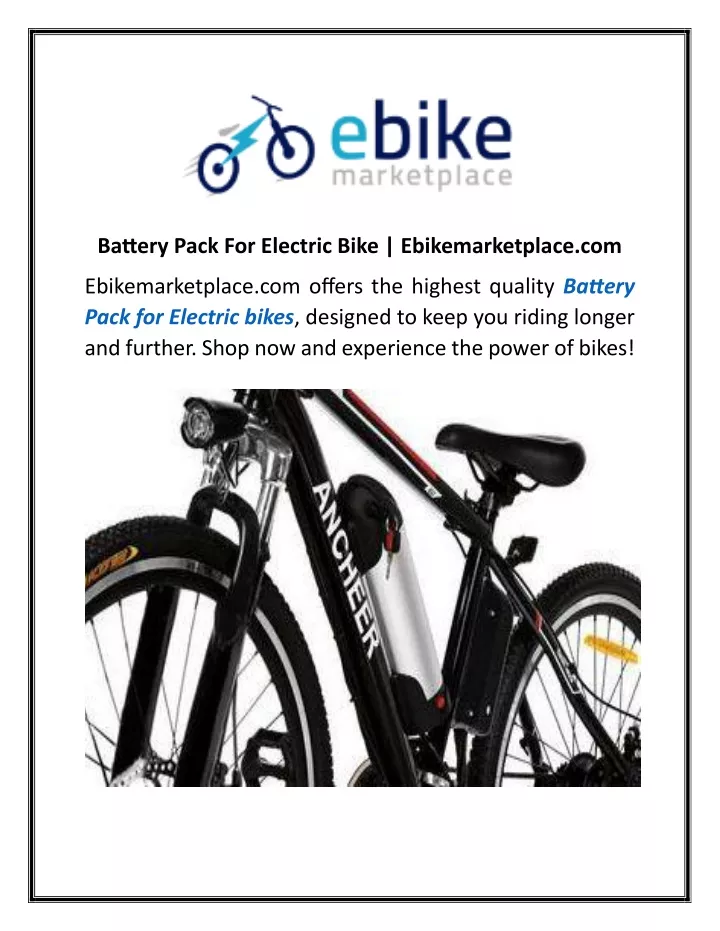 battery pack for electric bike ebikemarketplace