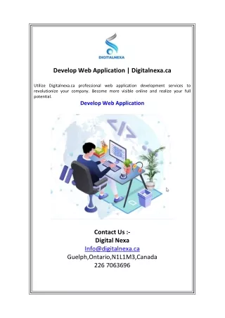 Develop Web Application  Digitalnexa.ca