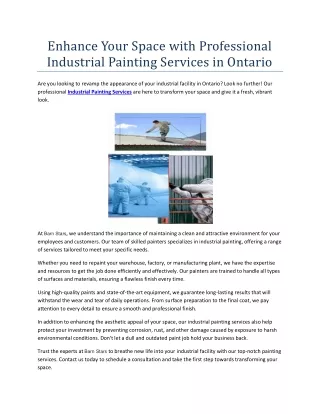 Enhance Your Space with Professional Industrial Painting Services in Ontario