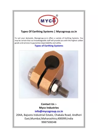 Types Of Earthing Systems   Mycogroup.co.in.