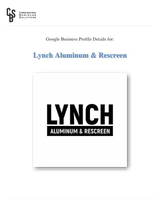 Lynch Aluminum & Rescreen