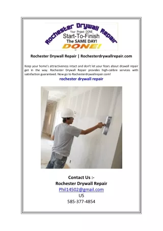 Rochester Drywall Repair    Rochesterdrywallrepair.com