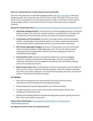 paper core industry research trends demand future