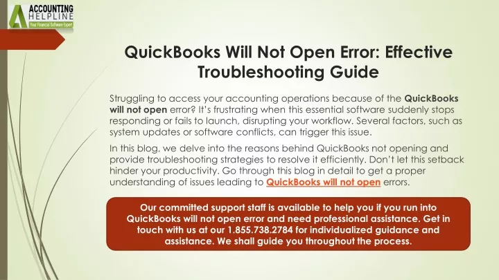 quickbooks will not open error effective troubleshooting guide