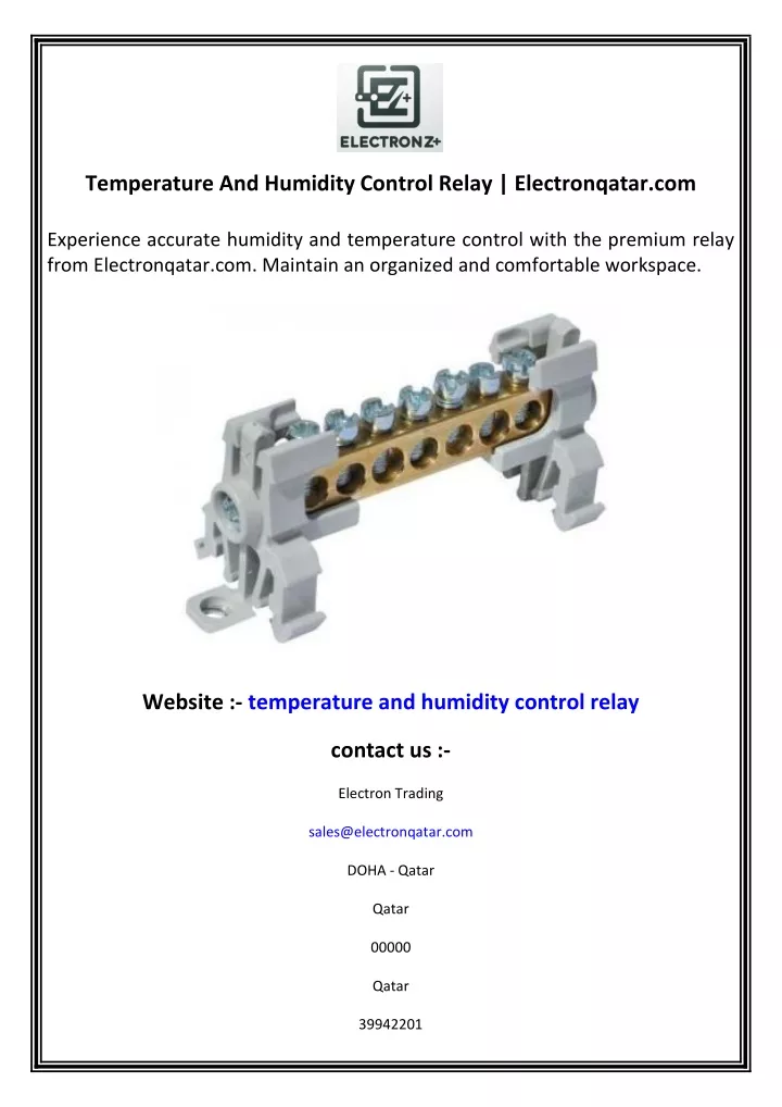 temperature and humidity control relay