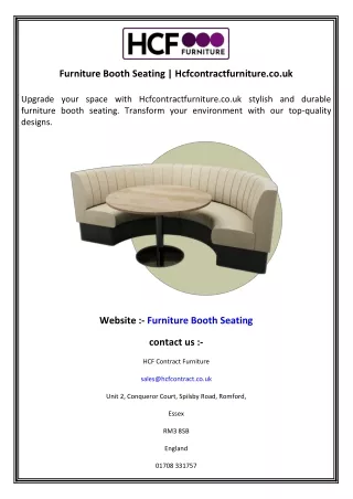 Furniture Booth Seating  Hcfcontractfurniture.co.uk
